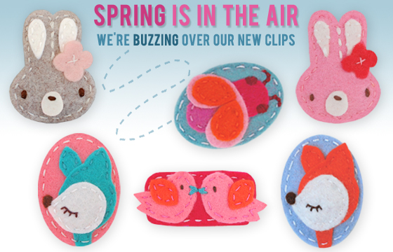 Baby Hair Clips + Barrettes | Giddy Giddy felt hair clips for baby + toddler - handmade, unique colorful hair clips, hairslides, hairpins and accessories | buy | find | shop | giddygiddy.com